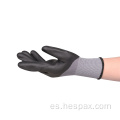 Guantes de trabajo recubierto de nitrilo anti-aceite de nylon de seguridad hespax